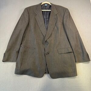 Hart Schaffner & Marx Mens Brown Pinstripe Virgin Wool Blazer Jacket Kaufmanns